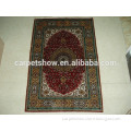 red flowers persian silk carpet hand made 100% pure silk carpet iran rugs
